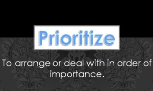 Prioritization: Part 1