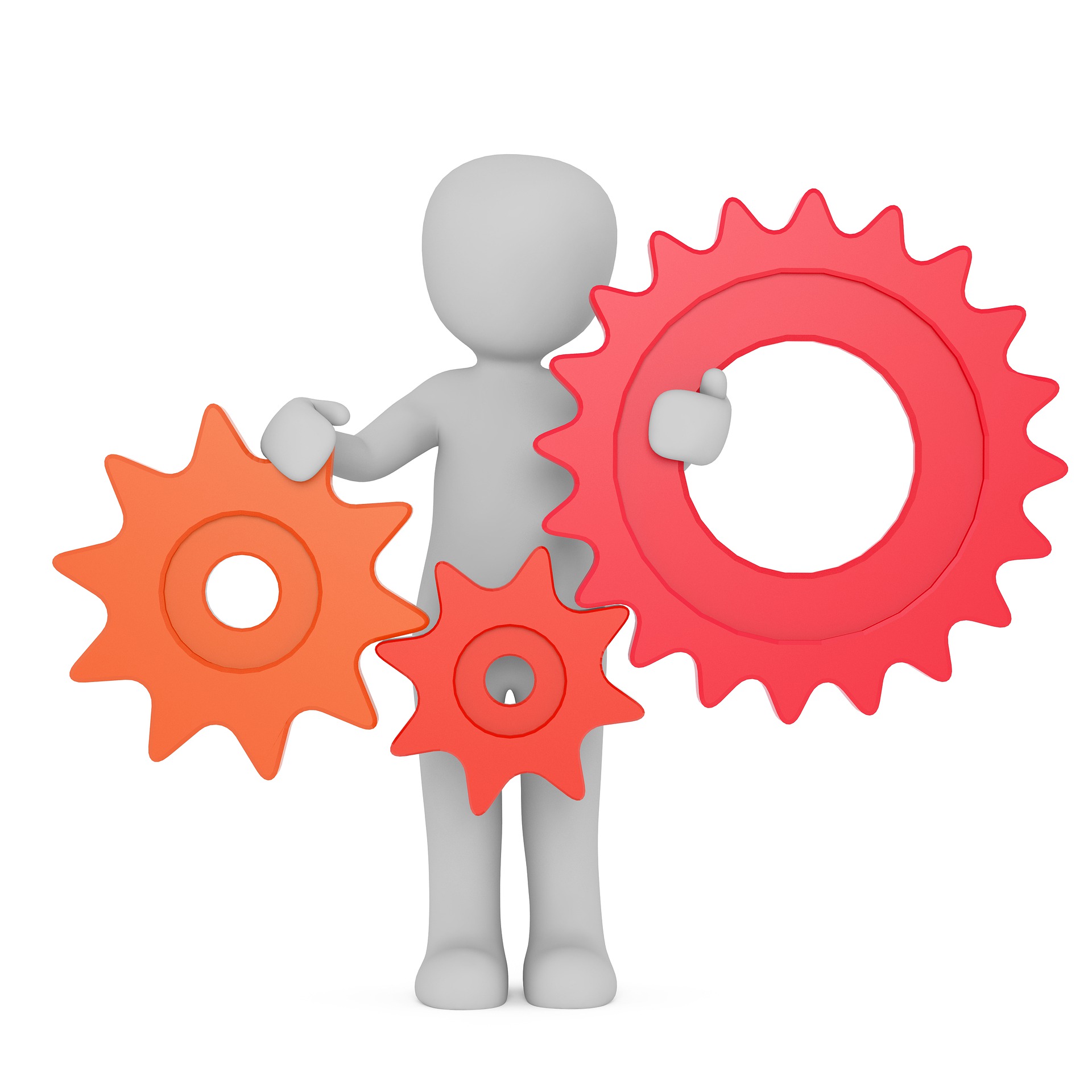 Person holding gears