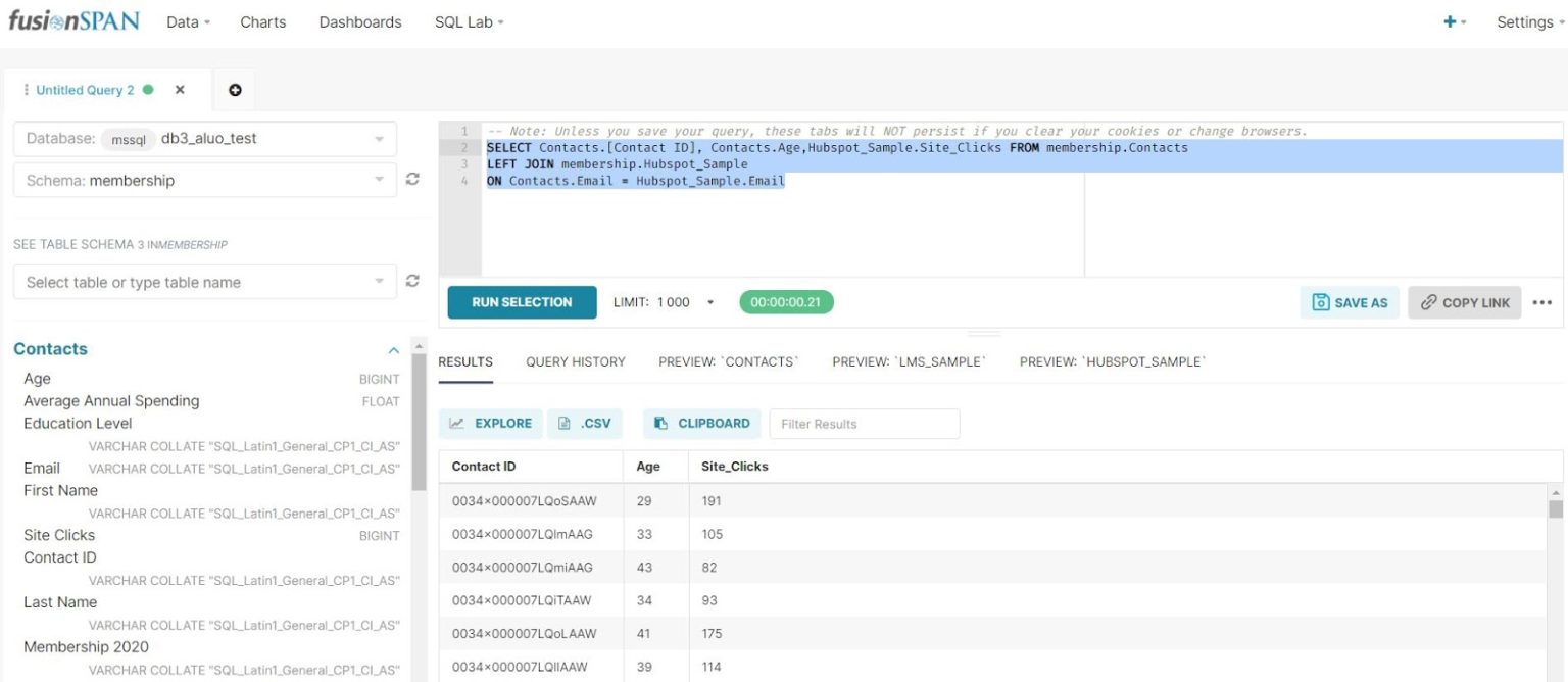 Quickly Combine Datasets using SQL Lab