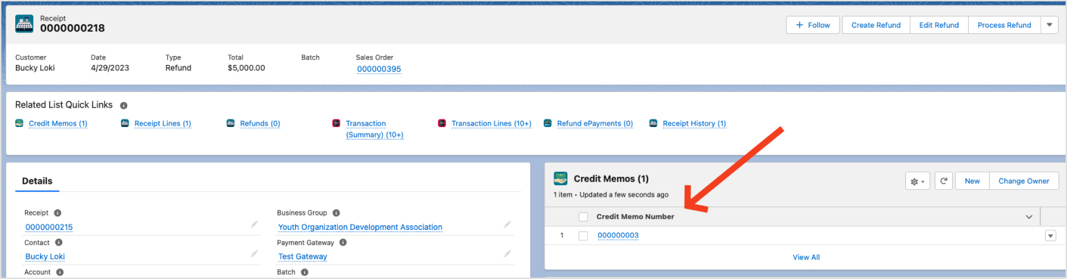 Refund to Credit Memo Functionality